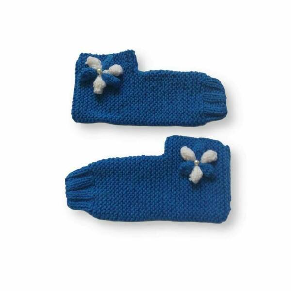 Χειροποίητες μπλε πλεκτές κάλτσες - γυναικεία, ακρυλικό