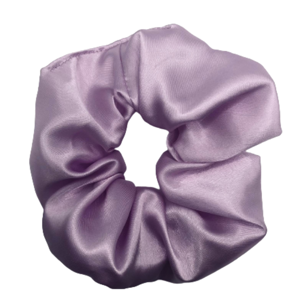 Λιλά σατέν scrunchie - ύφασμα, χειροποίητα, λαστιχάκια μαλλιών