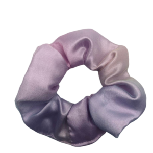 Μωβ-ροζ scrunchie με τουλι - ύφασμα, χειροποίητα, λαστιχάκια μαλλιών