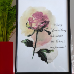 Κάδρο Αγ.Βαλεντίνου "Τριαντάφυλλο αγάπης" - πλαστικό, χαρτί, διακοσμητικά