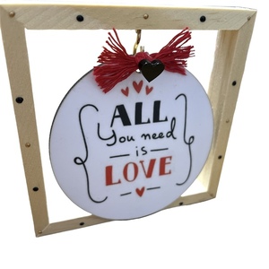Ξύλινο Διακοσμητικό «all you need is love» - ξύλο, βαλεντίνος, διακοσμητικά, αγ. βαλεντίνου - 2