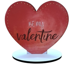 Ξύλινο Διακοσμητικό με βάση «be my Valentine» - ξύλο, διακοσμητικά, αγ. βαλεντίνου