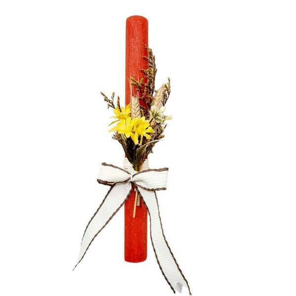 Χειροποίητη αρωματική λαμπάδα ''Flowers Time" 40 cm - λουλούδια, λαμπάδες, για ενήλικες