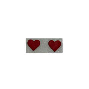 Red Heart Studs| Χειροποίητα καρφωτά σκουλαρίκια κόκκινες καρδιές με γκλίτερ - πηλός, καρφωτά, μικρά, ατσάλι, καρφάκι