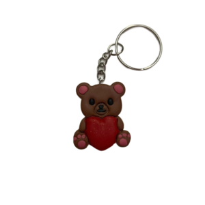 Love Bear Keychain| Χειροποίητο μπρελόκ αρκουδάκι με καρδιά - πηλός, αυτοκινήτου, σπιτιού