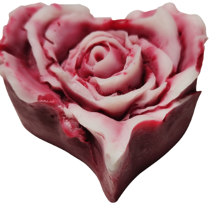 Χειροποίητα wax melts τριανταφυλλο σε σχήμα καρδιάς με άρωμα Sampagne roses 2 τεμάχια 80γρ - κερί, αρωματικά κεριά, soy wax - 2