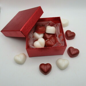 Box Καρδιές wax melts 10τμχ (60g) - αρωματικά κεριά, αρωματικό χώρου, δωρο για επέτειο, waxmelts, soy wax - 4
