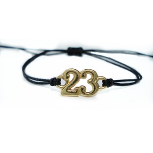 Βραχιόλι macrame γούρι "23" απλό - επιχρυσωμένα, μακραμέ, κορδόνια, χεριού, αυξομειούμενα - 3