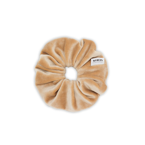 Καραμέλα βελουτέ λαστιχάκι μαλλιών| caramel velour scrunchie - ύφασμα, βελούδο, για τα μαλλιά, δώρα για γυναίκες, λαστιχάκια μαλλιών