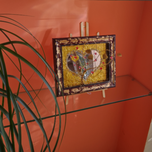 Κάδρο "Οι αγαπημένες καρδούλες" (32cm x27cm) - πίνακες & κάδρα, μέταλλο, διακοσμητικά - 2