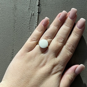 Ατσάλινο δαχτυλίδι λευκό σμάλτο - επιχρυσωμένα, σμάλτος, ατσάλι, αυξομειούμενα - 3