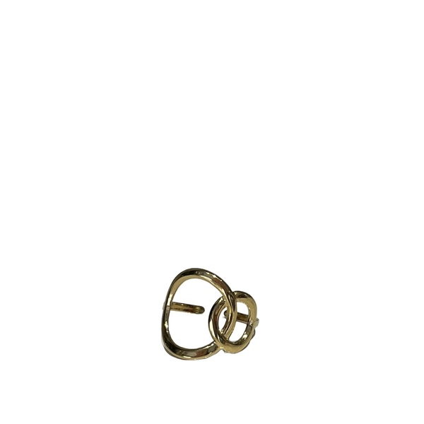 Ατσάλινο γεωμετρικό δαχτυλίδι gold circles - επιχρυσωμένα, γεωμετρικά σχέδια, ατσάλι, αυξομειούμενα - 2