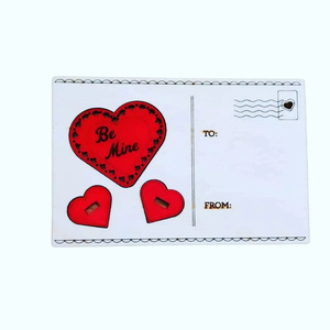 Ευχετήρια κάρτα αγάπης- καρτ ποστάλ Ξύλινα ,με αποσπώμενη καρδιά που αναγράφει Be mine και βάση, σκαλισμενο σε laser με μήκος 15cm και πλάτος 10cm. - ξύλο, ευχετήριες κάρτες - 5