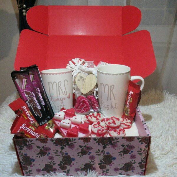 Πακέτο δώρου Valentine's edition: "Mr & Mrs" - ξύλο, πορσελάνη, κερί, σετ δώρου, soy wax - 2