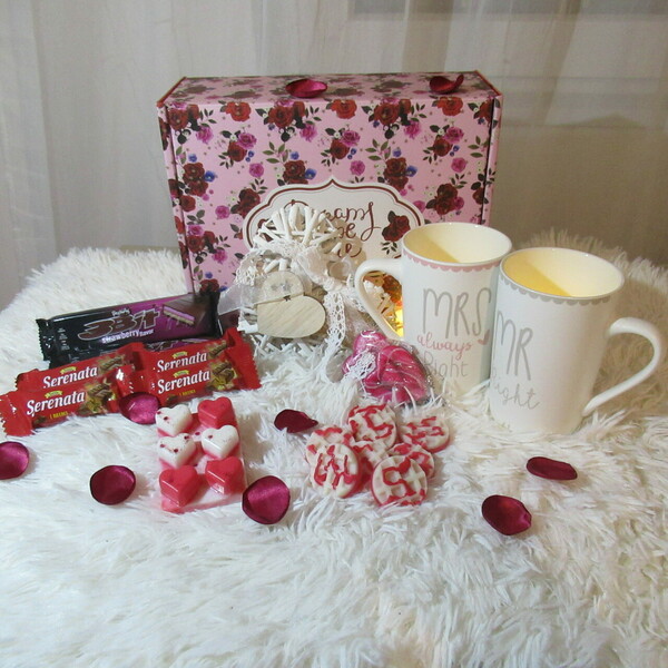 Πακέτο δώρου Valentine's edition: "Mr & Mrs" - ξύλο, πορσελάνη, κερί, σετ δώρου, soy wax - 3