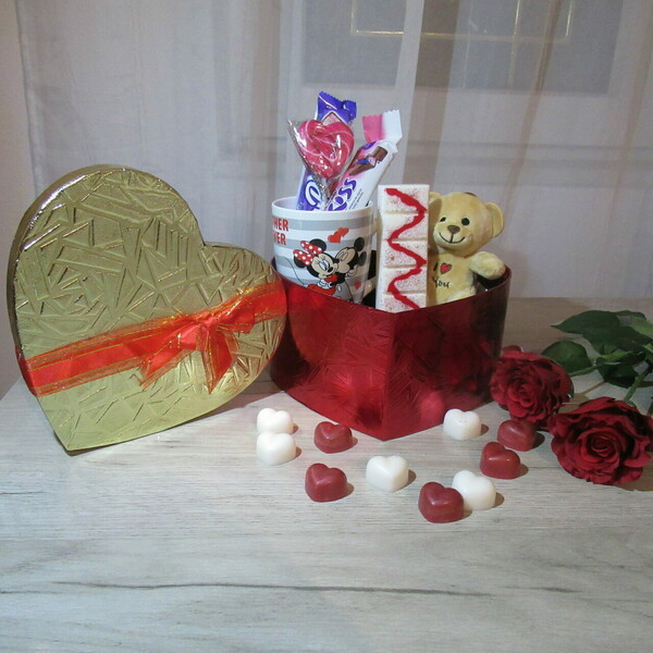 Πακέτο δώρου Valentine's edition: "Falling in Love" - πορσελάνη, κερί, σετ δώρου, soy wax - 3