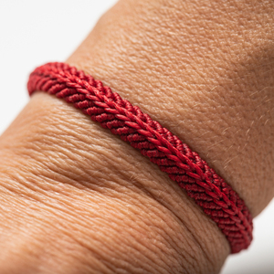 Ανδρικά βραχιόλια Σκούρο Κόκκινο - Mens Dark Red Bracelet Macrame - νήμα, μακραμέ, boho, χεριού, αυξομειούμενα - 3