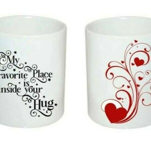 My favorite place is inside your hug - Κούπα από Πορσελάνη Λευκή - πορσελάνη, κούπες & φλυτζάνια, αγ. βαλεντίνου, δώρο οικονομικό, δωρο για επέτειο - 2