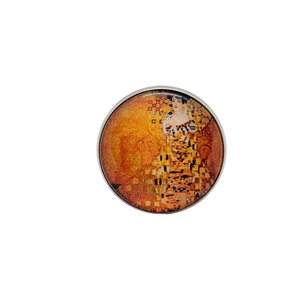 Δαχτυλίδι επάργυρο με υγρό γυαλί " Προσωπογραφία Αντέλε Μπλοχ Μπάουερ - 25mm - ατσάλι, αυξομειούμενα, φθηνά - 2