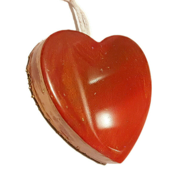 Ξύλινη κόκκινη καρδιά με ρητίνη 7,5 εκ. - ξύλο, καρδιά, ρητίνη, εποξική ρητίνη