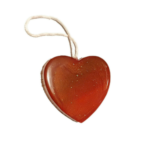 Ξύλινη κόκκινη καρδιά με ρητίνη 7,5 εκ. - ξύλο, καρδιά, ρητίνη, εποξική ρητίνη - 2
