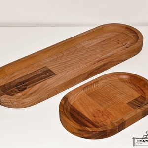 Ξύλινη διακοσμητική βάση - Οβάλ - ξύλο, πιατάκια & δίσκοι - 3