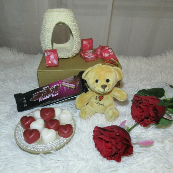 Πακέτο δώρου Valentine's edition: "Passionate Love" - πορσελάνη, κερί, σετ δώρου - 2