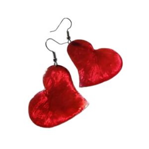 Red heart - αλπακάς, καρδιά, boho, κρεμαστά, αγ. βαλεντίνου