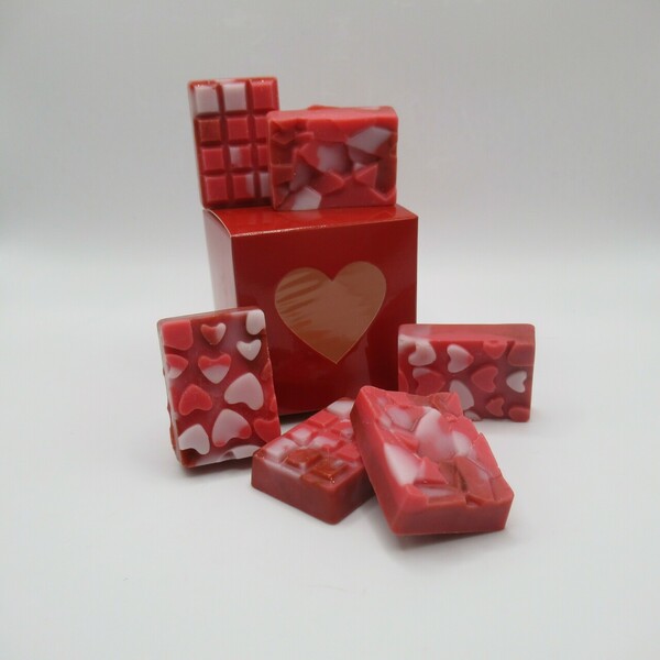 Mini wax melts 6 τμχ (45g) Valentine's Special Edition - κερί, αρωματικά κεριά, waxmelts, soy wax - 4