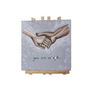 ΞΥΛΙΝΟ ΚΑΔΡΟ ΓΙΑ ΕΡΩΤΕΥΜΕΝΟΥΣ "YOU ARE ENOUGH" - ξύλο, πίνακες & κάδρα, διακοσμητικά