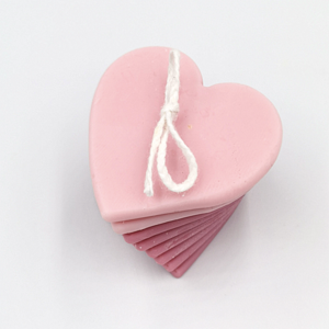 Χειροποίητο κερί σόγιας σε σχήμα καρδιάς σε ροζ αποχρώσεις και σε άρωμα της επιλογής σας. 80γρ. - κερί, αρωματικά κεριά - 2