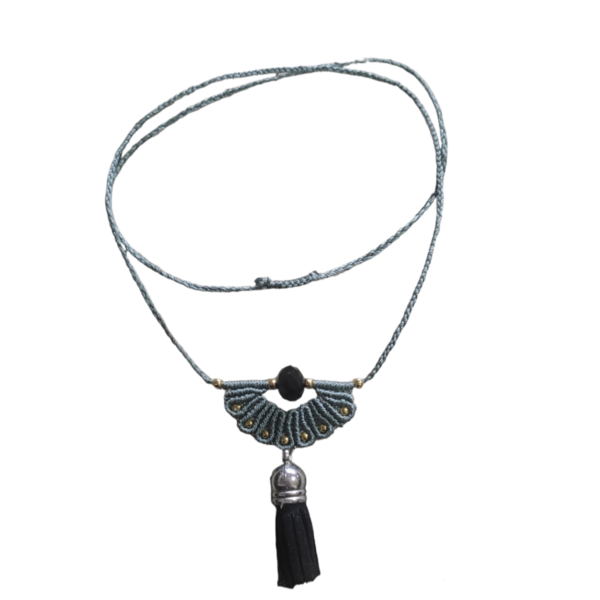 Boho macrame necklace - μακραμέ, χάντρες, κοντά