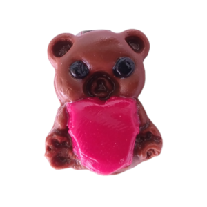 Καρφίτσα αρκουδάκι Αγίου Βαλεντίνου με πολυμερικό πηλό / μικρό μέγεθος / μεταλλικό / Twice Treasured - καρδιά, πηλός, αγ. βαλεντίνου, για παιδιά
