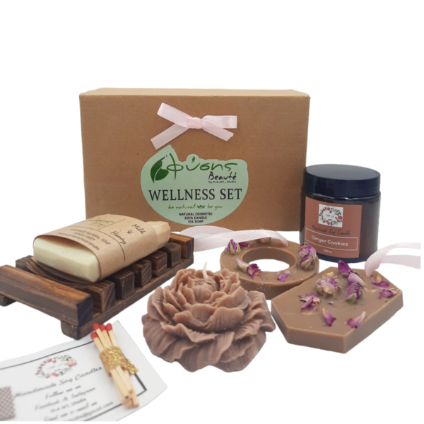 Brown Wellness Set - αρωματικά κεριά, κερί σόγιας, δώρα για γυναίκες