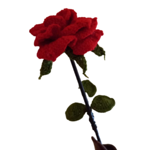 Τριαντάφυλλο διακοσμητικό - βάζα & μπολ, μαλλί felt - 3