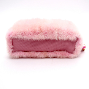 Γούνινη mink pink χειροποίητη τσάντα - δέρμα, ώμου, χιαστί, μικρές - 4