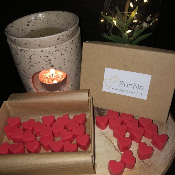 Wax melts καρδούλες mini - κερί, αρωματικά κεριά, αγ. βαλεντίνου - 2