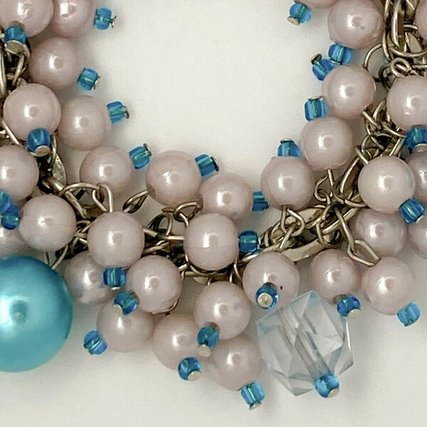 light blue pearl bracelet - αλυσίδες, πέρλες, χεριού, αυξομειούμενα - 4