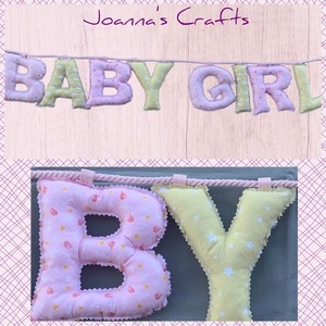 Υφασμάτινο banner BABY GIRL. - κορίτσι, γιρλάντες, για μωρά - 4