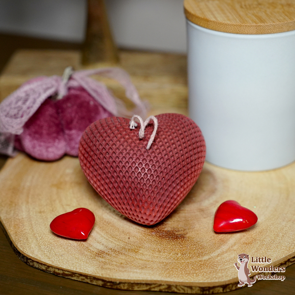 Φυτικό Αρωματικό Κερί Σόγιας σε σχήμα "Καρδιάς" με ιριδίζουσα όψη, 100% Χειροποίητο, 80γρ. - καρδιά, κερί, αρωματικά κεριά, κερί σόγιας, vegan κεριά - 4