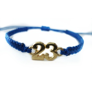 Βραχιόλι macrame γούρι "23" πλεκτό - επιχρυσωμένα, μακραμέ, κορδόνια, χεριού, αυξομειούμενα