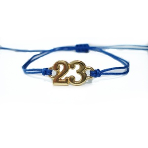 Βραχιόλι macrame γούρι "23" απλό - επιχρυσωμένα, μακραμέ, κορδόνια, χεριού, αυξομειούμενα - 4