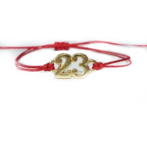 Βραχιόλι macrame γούρι "23" απλό - επιχρυσωμένα, μακραμέ, κορδόνια, χεριού, αυξομειούμενα - 2