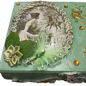 Μπιζουτιέρα Decoupage Vintage Green - 2