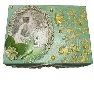 Μπιζουτιέρα Decoupage Vintage Green - 3