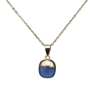 Κολιέ με lapis lazuli - ημιπολύτιμες πέτρες, charms, επιχρυσωμένα, ατσάλι, φθηνά