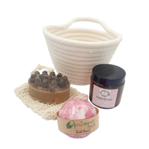 Pink Love Wellness Basket - αρωματικά κεριά, κερί σόγιας