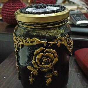 Γυάλινο Βάζο Decoupage Bee - γυαλί, διακοσμητικά μπουκάλια - 3