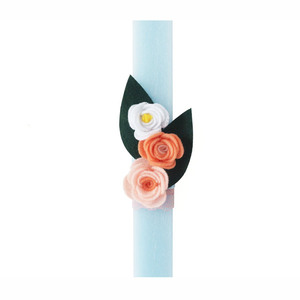 Αρωματική λαμπάδα με λουλούδια για κορίτσια - γακαζιο κερί - 30 εκ - γυναικεία, λουλούδια, λαμπάδες, για ενήλικες, για εφήβους - 4