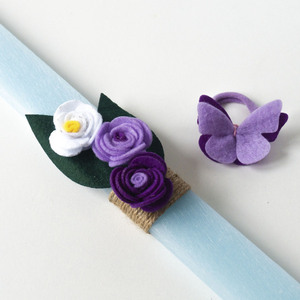 Λαμπάδα με λουλούδια και λαστιχάκι για τα μαλλιά - γαλάζιο κερί 30 εκ - κορίτσι, λουλούδια, λαμπάδες, για ενήλικες, για εφήβους - 2